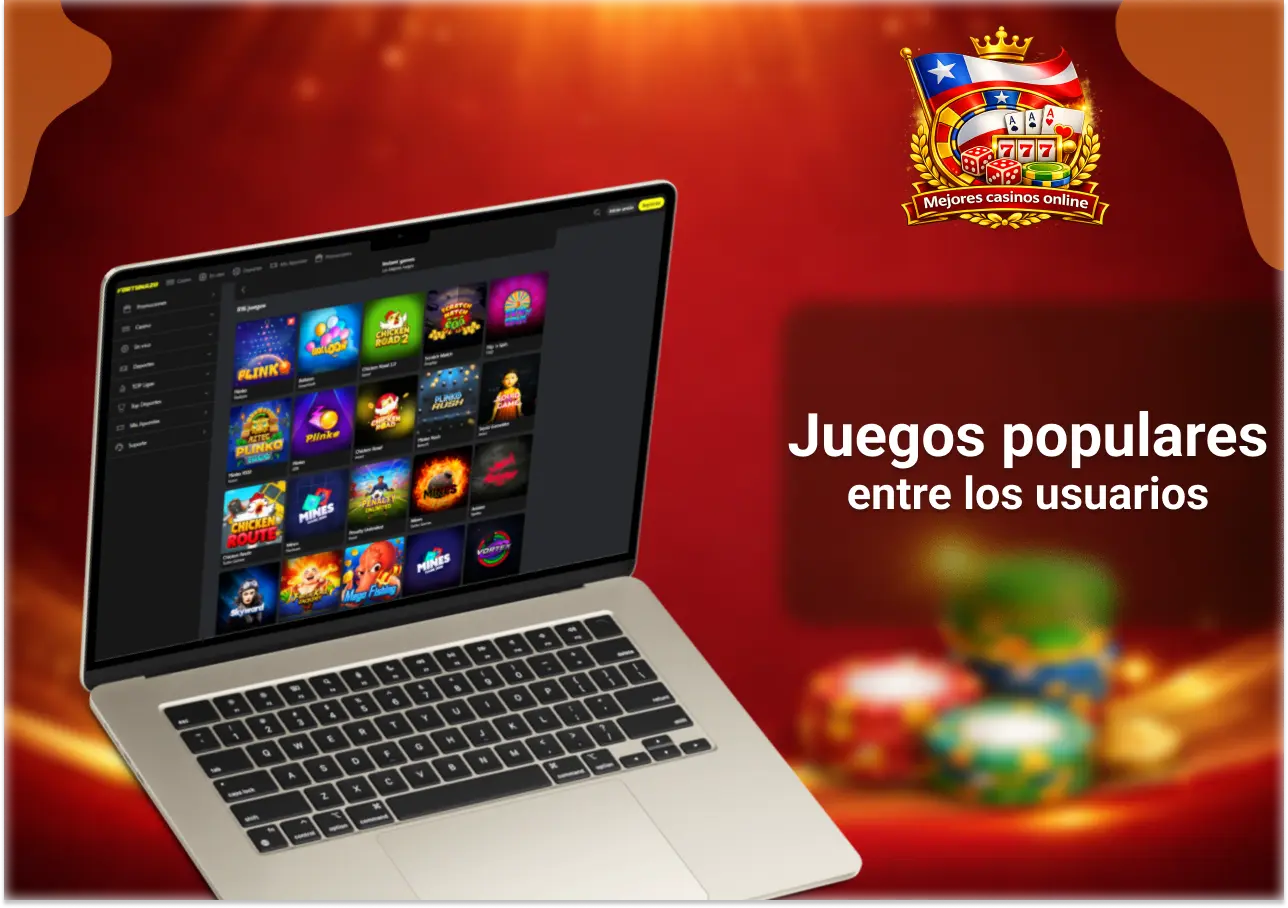 Juegos populares en Fortunazo Chile con tragamonedas y títulos preferidos por usuarios